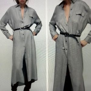 ZARA GRAY MINIMALIST SHIRT DRESS size L